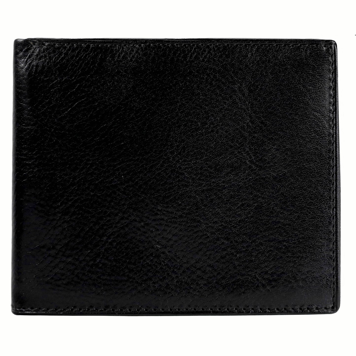 A brown leather bifold wallet with a smooth texture, shown in a closed position.