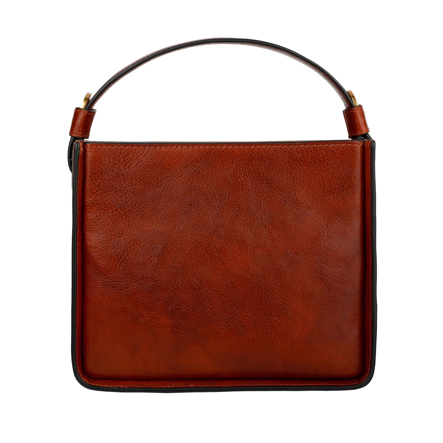 Alms for Oblivion women leather handbag in rich brown, featuring a detachable shoulder strap and sleek design.