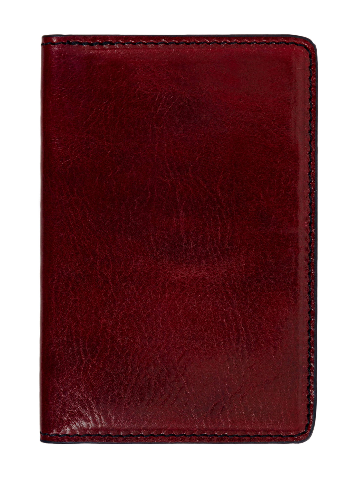 Red leather wallet on a white background
