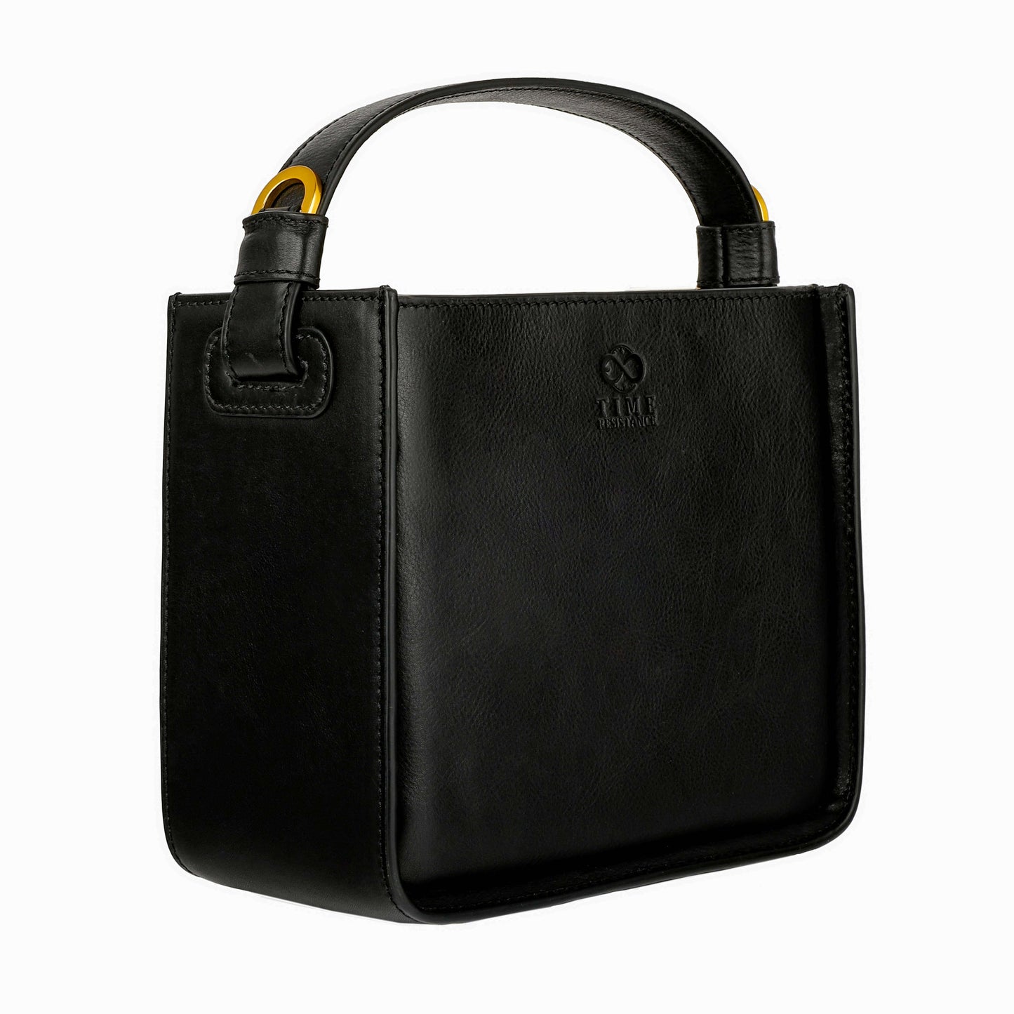 Alms for Oblivion women leather handbag in black, featuring a detachable strap and stylish, minimalist design.