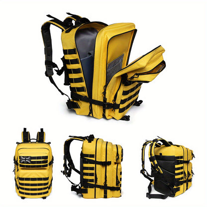 45L Sac  Dos Crossfit Spacieux Molle  Polyester Durable Fermeture clair Coque Souple Lavage  la Main Uniquement Jaune  Parfait pour Randonne de 3 Jours Trekking Sac dvacuation
