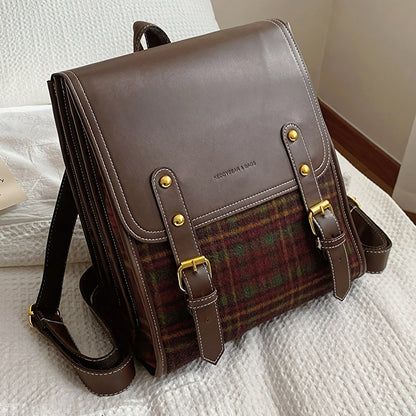 Sac  dos lgant pour femme en PU rsistant grande capacit avec multiples poches fermeture  rabat et bretelles rglables