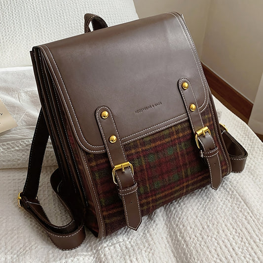 Sac  dos lgant pour femme en PU rsistant grande capacit avec multiples poches fermeture  rabat et bretelles rglables